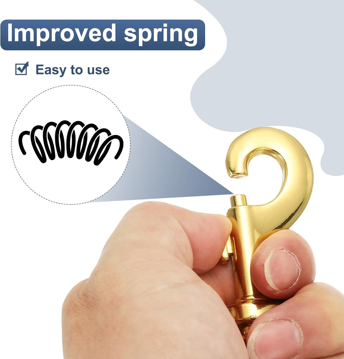 PATIKIL 4Pcs Flag Swivel Snap Clips, 4.1 Inch Heavy Duty Alloy Flag Pole Snaps Hooks Stainless Flagpole Accessories for Rope Hardware Key Chain Leash Leather Craft, Gold Tone - Image 4