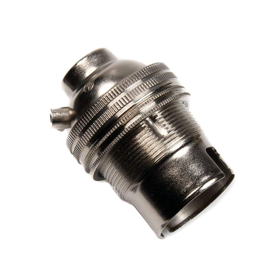 Thunderfix Satin Nickel Lamp Holder Bayonet Cap (Bc) (B22d) Fitting Bulb Holder 1/2" Screw Thread