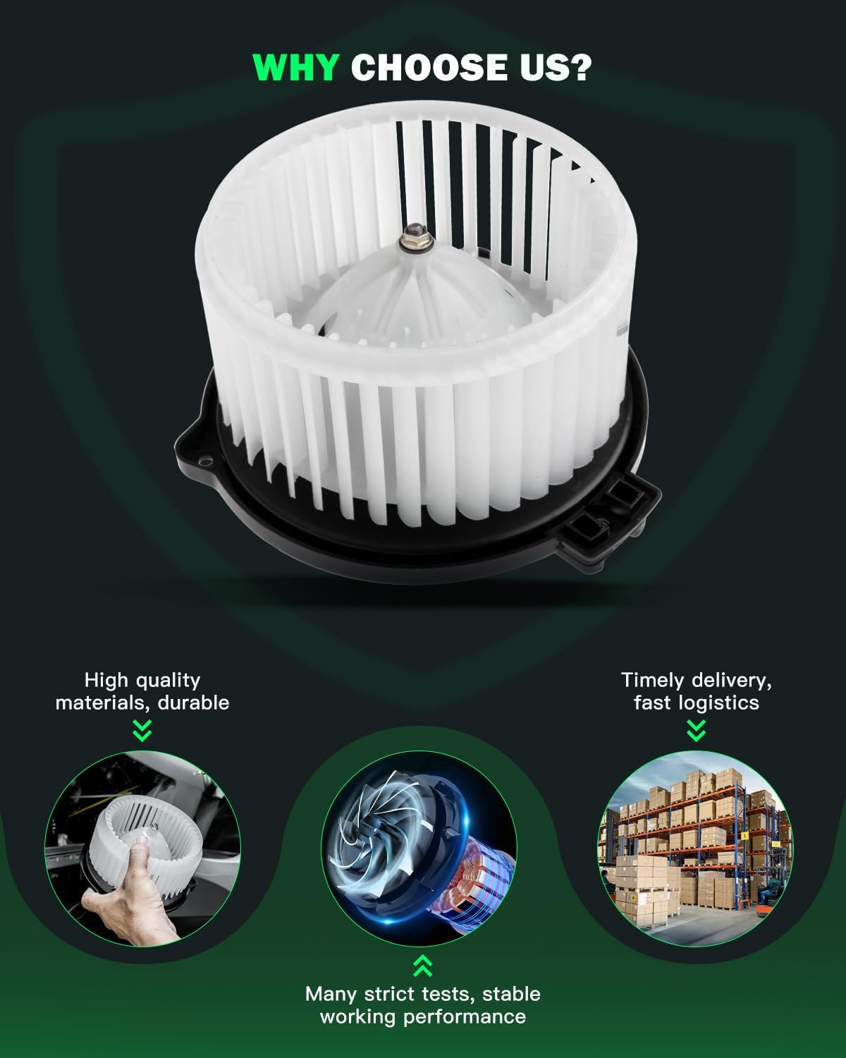 Air Conditioner Blower Motor Fits for 2001-2003 for Toyota for RAV4, 2005-2009 for Scion for tC, 87103-20160 HVAC Blower Motor Fan Assembly