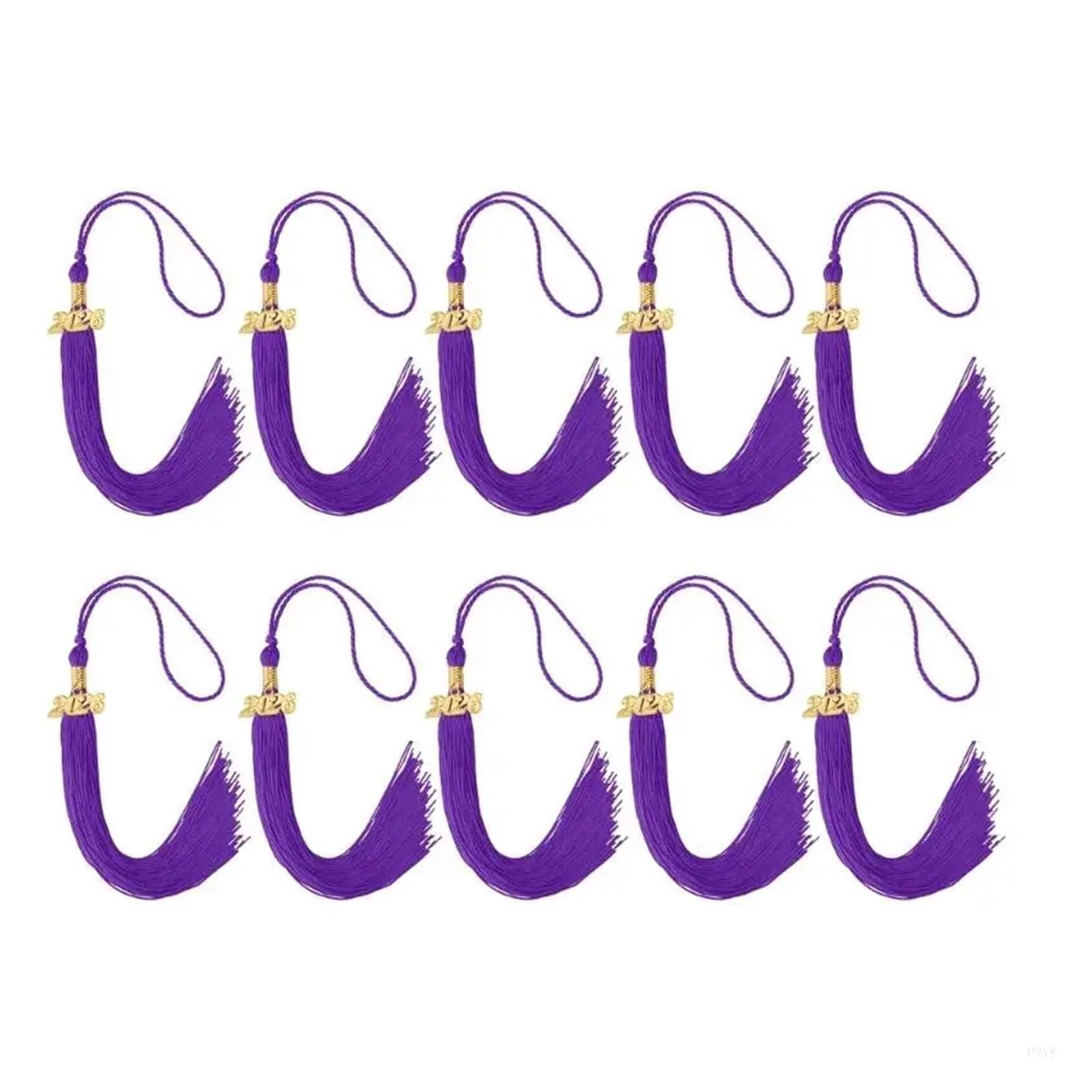Tassel Graduation 10Pcs 2026 Graduation Tassels With Year Charm Class Of Hat Decoration For Bachelor Gown Caps for Graduate Ceremonies and Memorials(For Purple)