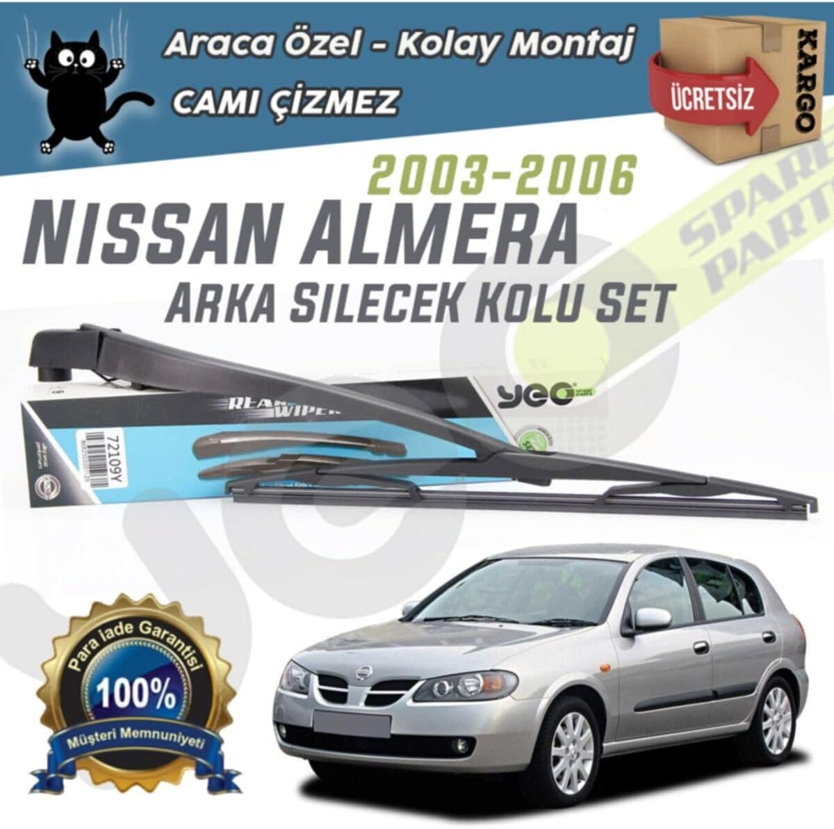 Yeo Nissan Almera Hb ile Uyumlu Arka Silecek Kolu Set 2003-2006