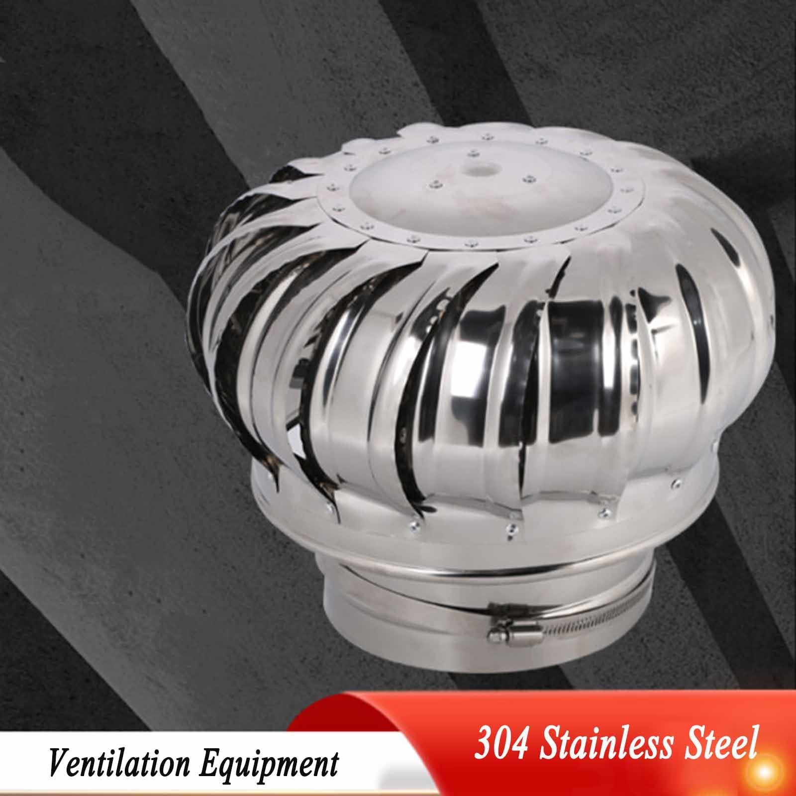 Rotatif Extracteur De Fumées, Ventilateur Turbine Ventilateur Étanche Étanche À La Pluie Acier Inoxydable Chapeau De Cheminée Échappement Le Toit Grenier Ferme Usine Ventilation,100mm