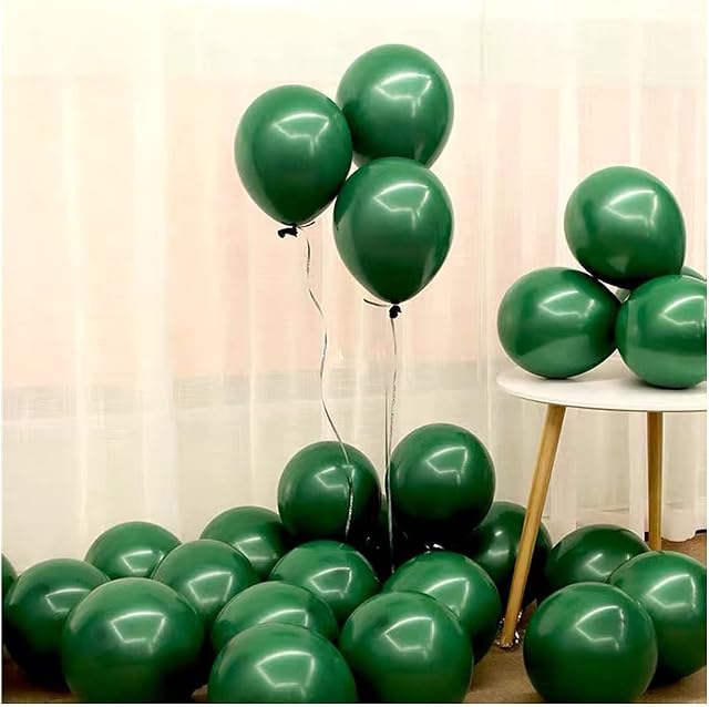 100 Pack 5inch Tiny Green Balloons Latex Vibrant Dark Green Round Shape Mini Jungle Balloons for Photo Shoot,Forest Party Baloon Hunter Green Balloons for Christmas and Kids Party