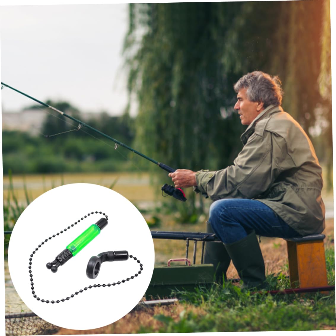 Indicateur de Morsure Chaînes de pêche à la Carpe Alarmes Bobines Cintres Alerter Tackle Vert 3PCS, Indicateur Morsure
