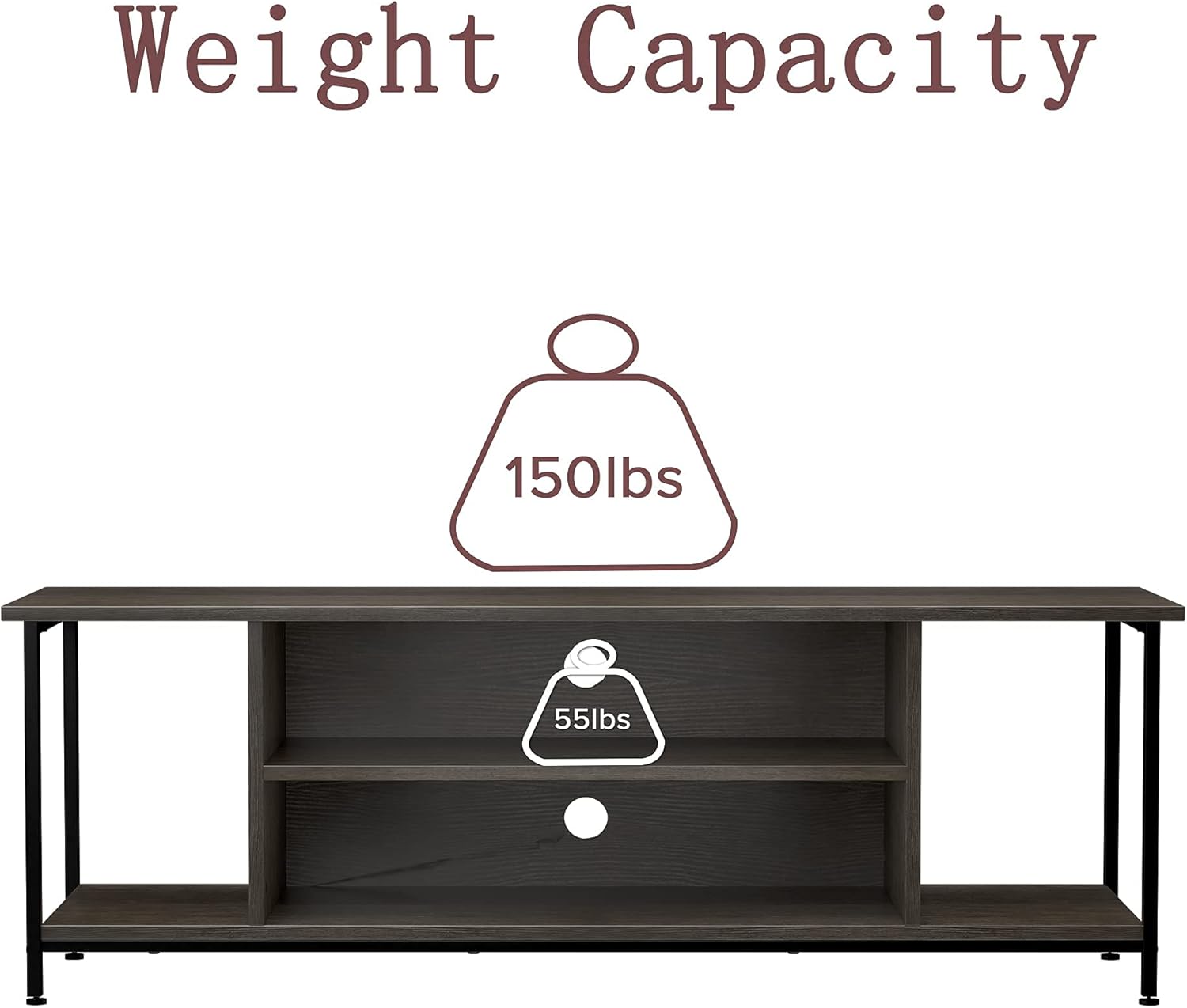 SMAGREHO TV Stand for TVs up to 65 Inches, TV Console Media Cabinet with Storage, TV Cabinet Unit with Shelving, Entertainment Center for Living Room Bedroom, 55 Inch, Charcoal : Home & Kitchen