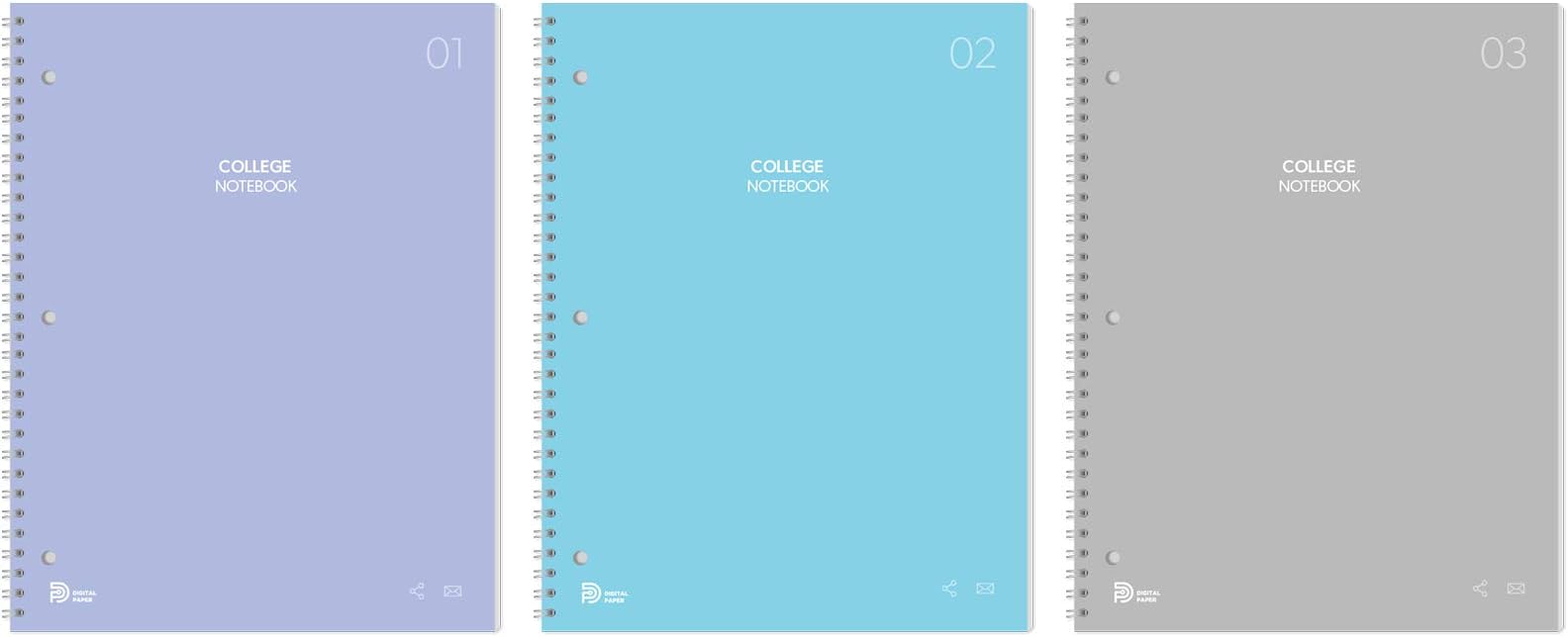 NEO SMARTPEN Neolab Convergence N College Notebook (144 Ruled Pages) Compatible M1+, M1, and N2 - Assorted Colors (3 Pack)