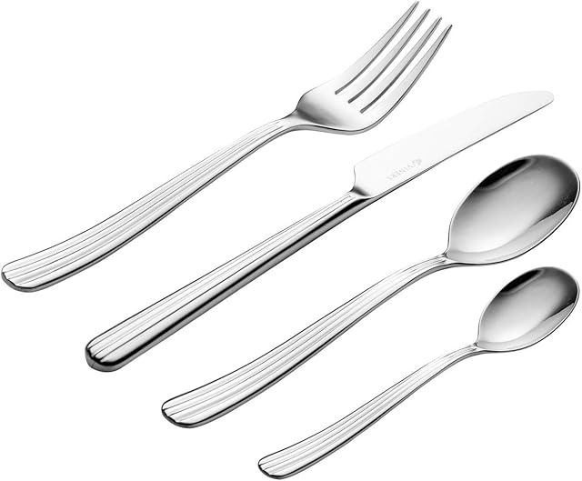 Viners Grace Cutlery Set | Elegant Mirror Polished Flatware Gift Box with 50 Year Guarantee | 18/10 Stainless Steel, 16 Piece