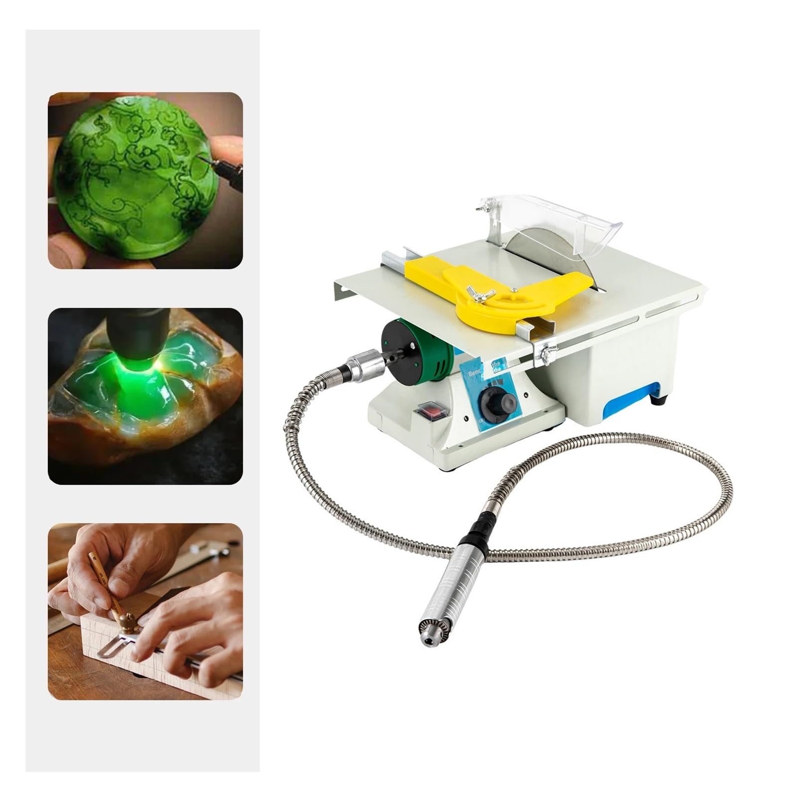 Mini Pulidora De Joyería Sierra Mesa, 750W, 10000rpm, Máquina Lijadora Banco Multifuncional Eje Flexible Corte De PrecisióN
