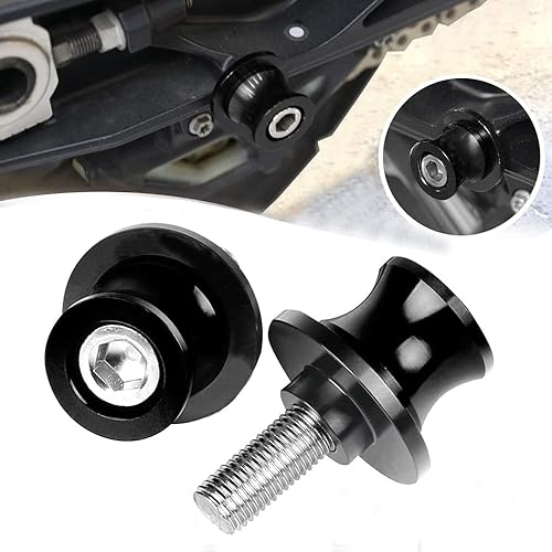 Vista 3 de Universale M10 x 1.25 Motocicleta Swing Arm Slider Carretes Soporte para Ninja 250 400 650R Z750 Z1000SX CFMOTO 450NK 450SS 450SR 450MT 800MT Duke
