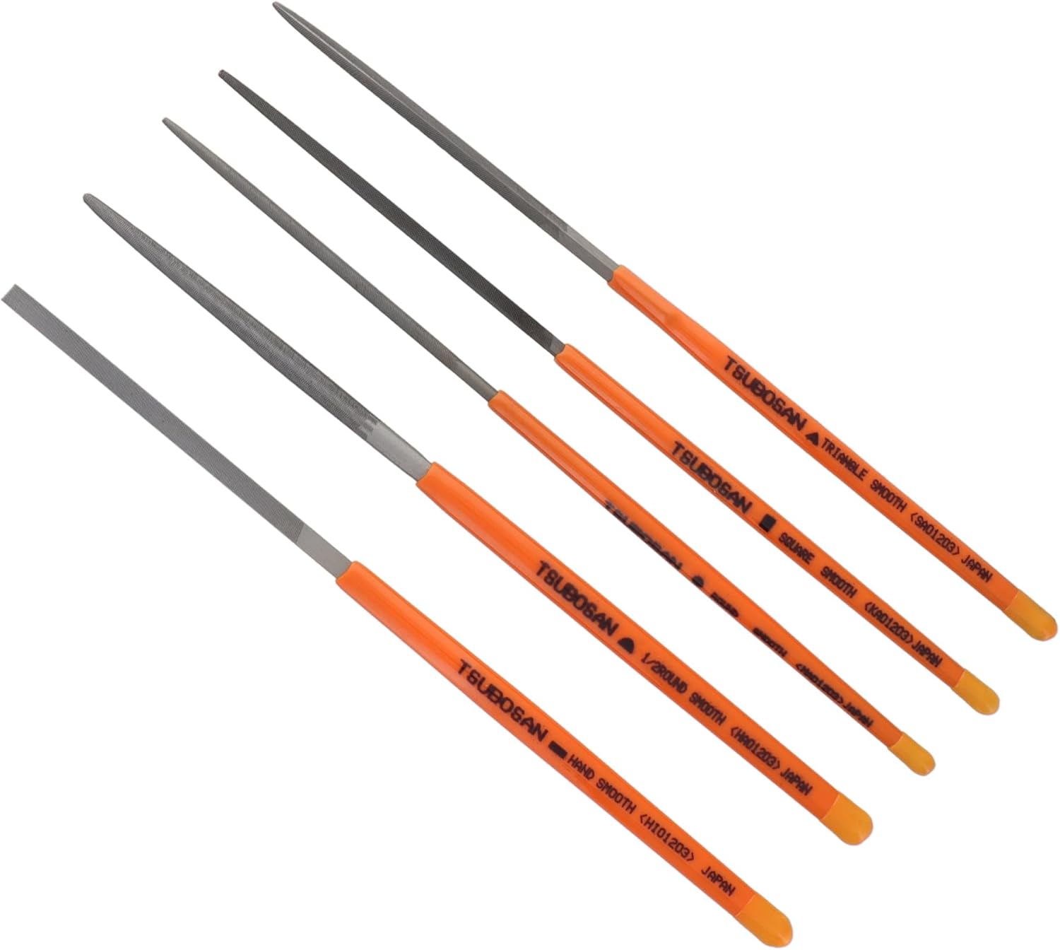 TSUBOSAN ST-28 File Set for Crafting, Flat, Semi-Round, Corner, Triangle, Fine, 12-Piece
