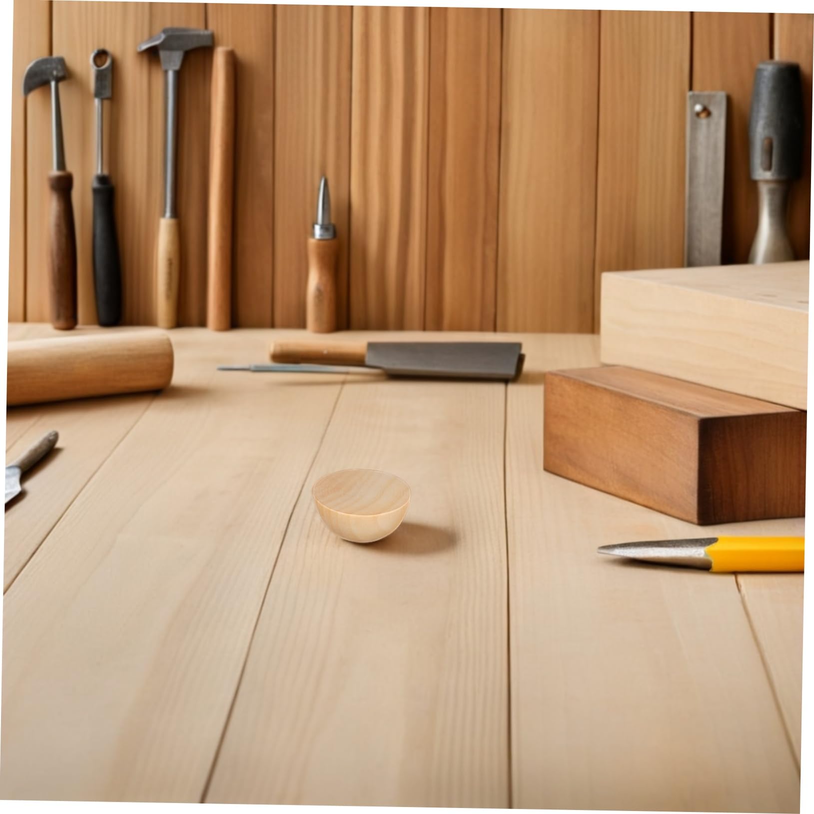 SHINEOFI 300 Piezas Media Bola De Madera De Cuentas Semicirculares De Madera Sin Terminar Para Manualidades Adornos De Navidad Decoración Del Hogar Diy Proyectos
