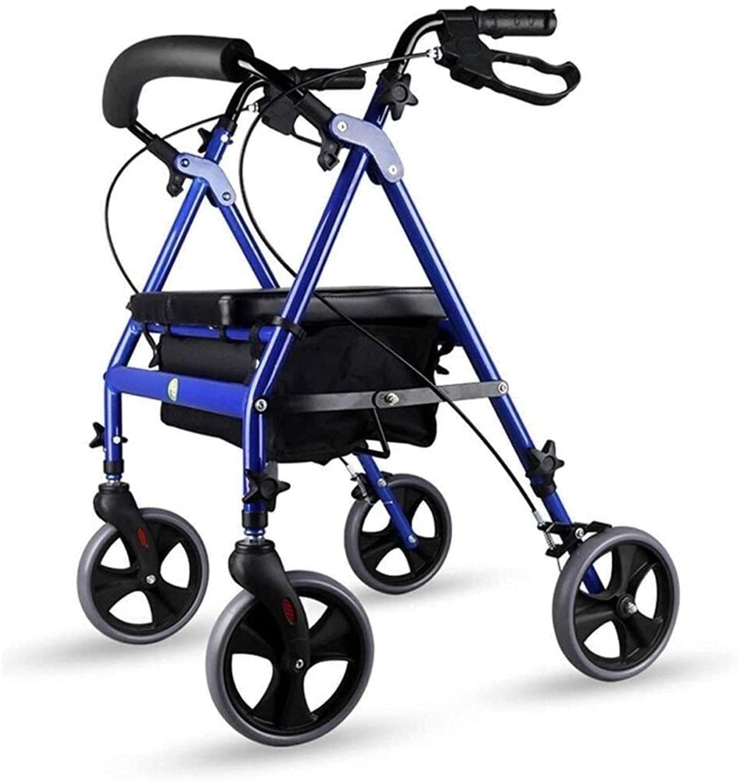 Rollator Walker Rama do chodzenia Standardowy chodzik Rollator Roller Walker dla osób starszych - aluminiowy składany chodzik, wózek z regulacją wysokości Comfortable anniversary