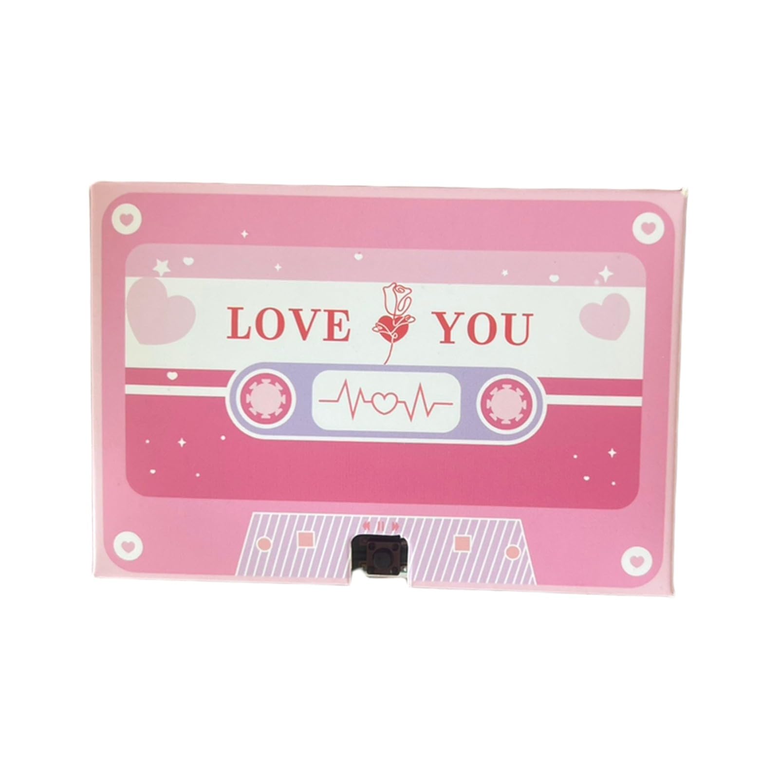 Voice Recording Cassette Tape for Couples, 30s/1min/5min Personalized Sound Message Greeting Card, Customizable Sound Greeting Card, Reusable Romantic Keepsake Gift for Valentine's Anniversary (Pink)
