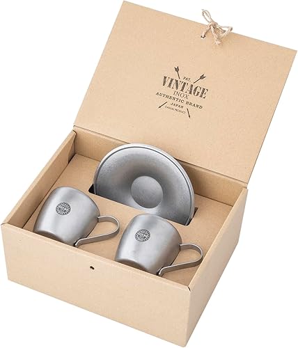 Miniatura 3 de VINTAGEINOX - Taza y platillo vintage Inox DW, regalo, hecho en Japón, cafetería, restaurante, té, café, acero inoxidable, envejecimiento,