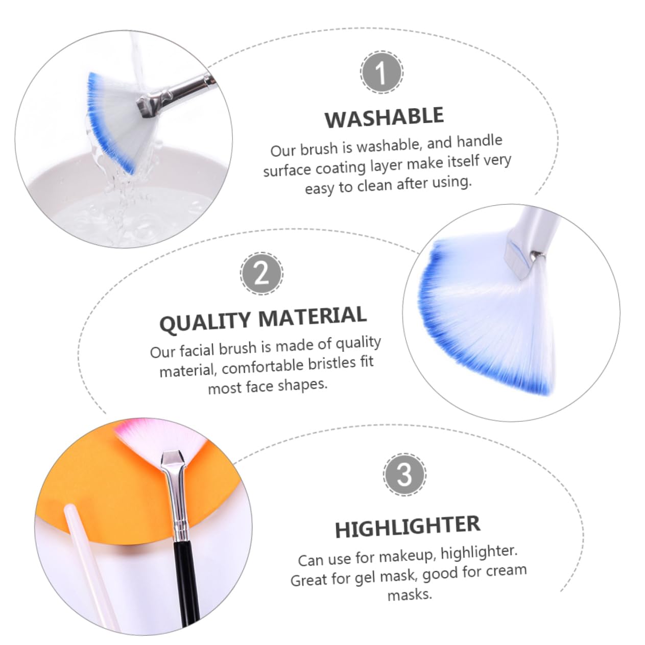 FRCOLOR 24stücke Lange Griff Kosmetik Pinselset Für Gesichtsmaske Weiche Fächerförmige Applikatoren Für Make-up Masken Für Präzise Anwendung Und Haut