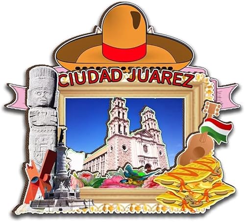Ciudad Juárez México imán de nevera imán de madera 3D monumentos de viaje coleccionables recuerdos decoración hecha a mano