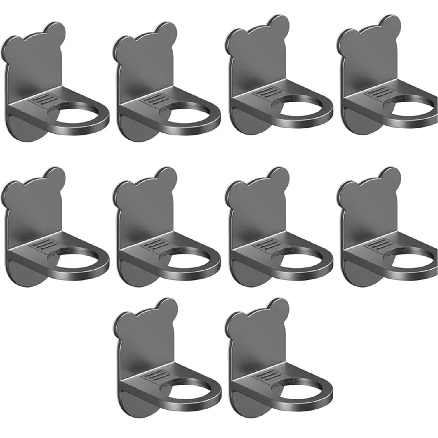 Suojim Shower Caddy 10pcs Wall Mounted Self-Adhesive Shampoo Bottle Shelf Adjustable Dispenser For Over Showerhead Gray
