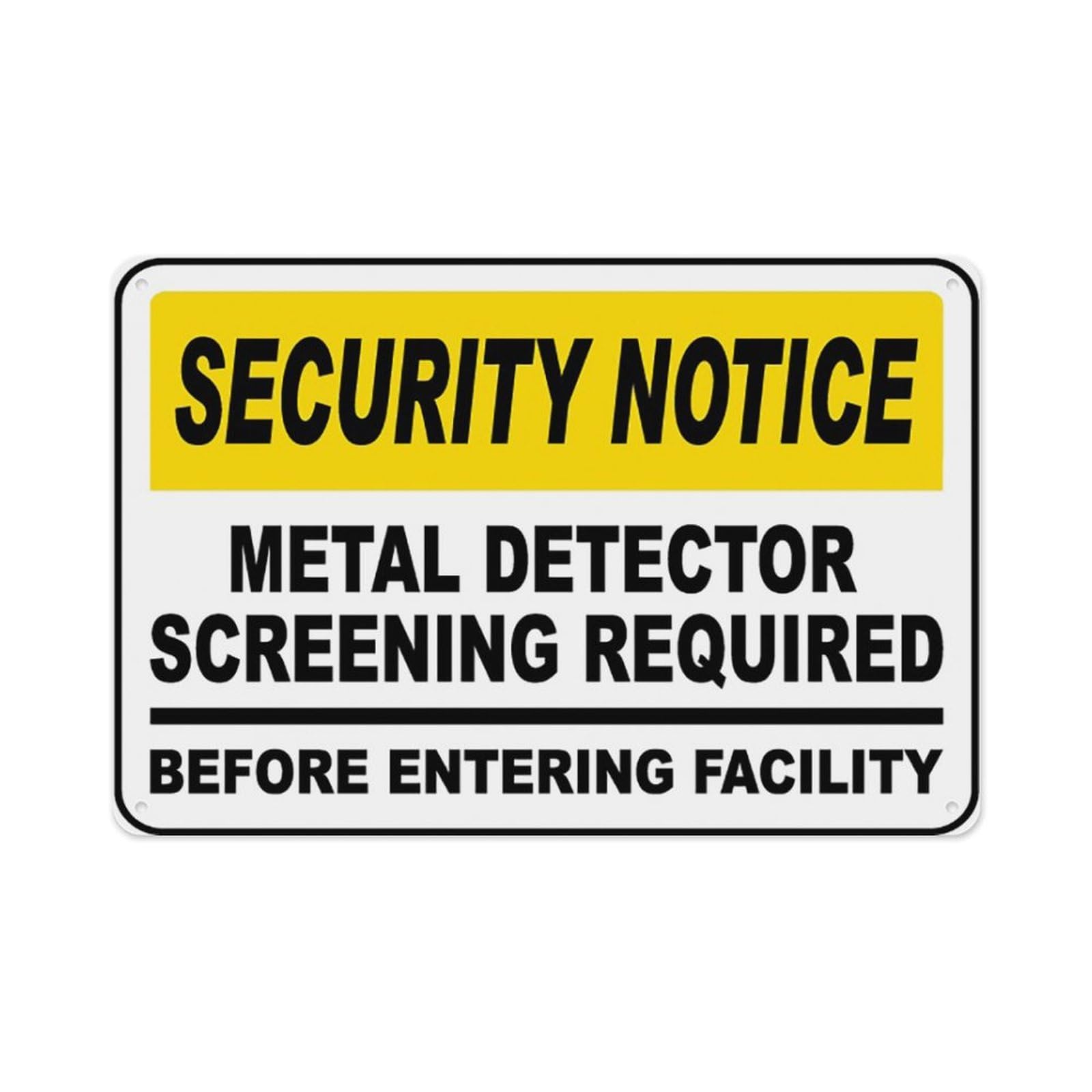 Kwqdozf As Pic Funny Wall Art Metal Detector Screening Sign Aluminum Tin Warning Signs For