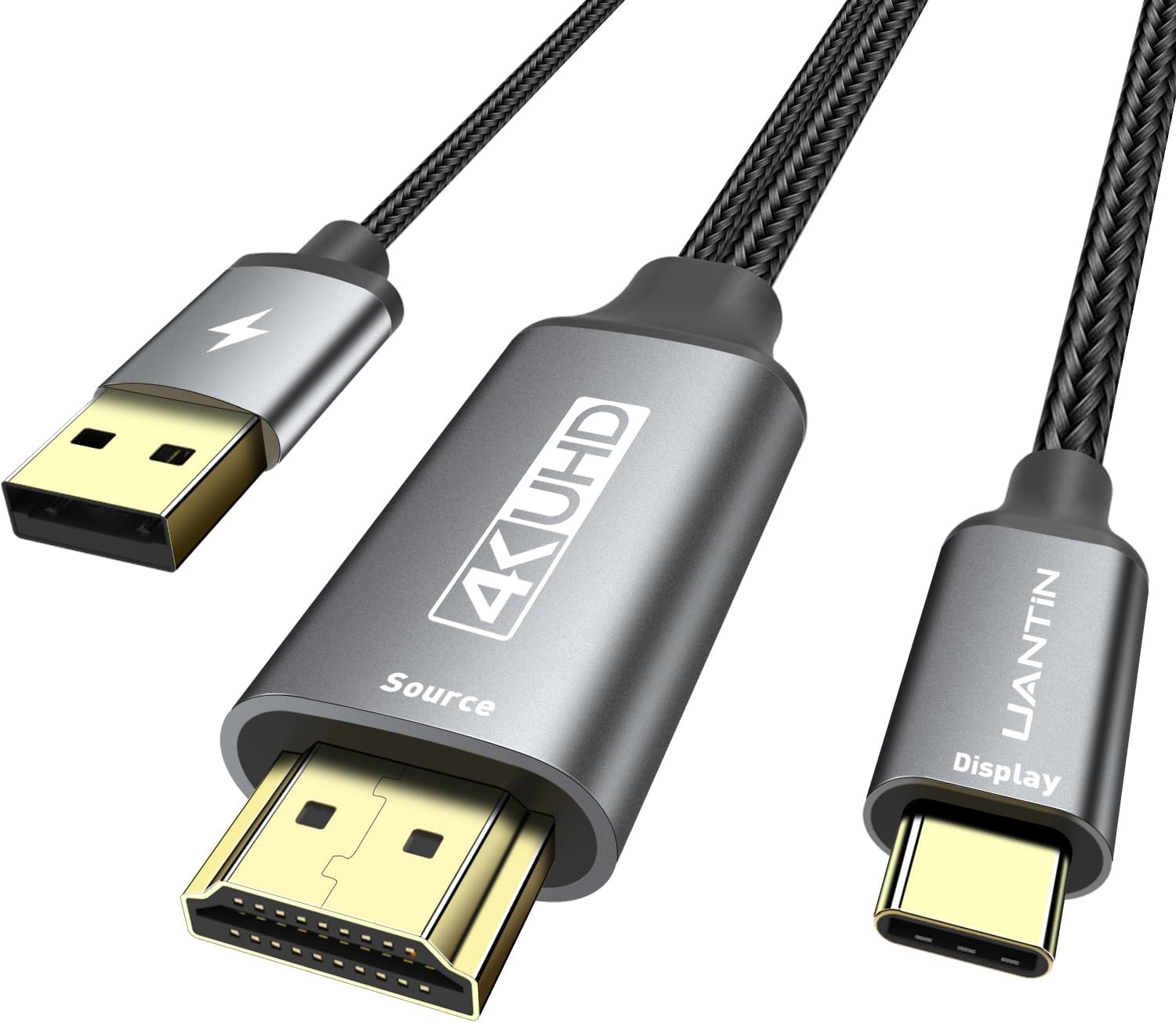 HDMI to USB-C Cable 4K@60Hz 6FT HDMI (Source) to Type C (Display) Adapter Uni-Directional Cord for XR/AR Glasses,MacBook Pro,PS5,Surface,Portable Monitor