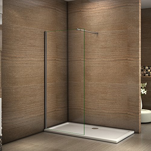 Paroi de douche 500x2000x8mm en verre anticalcaire Walk in paroi de fixation avec barre de fixation 140cm
