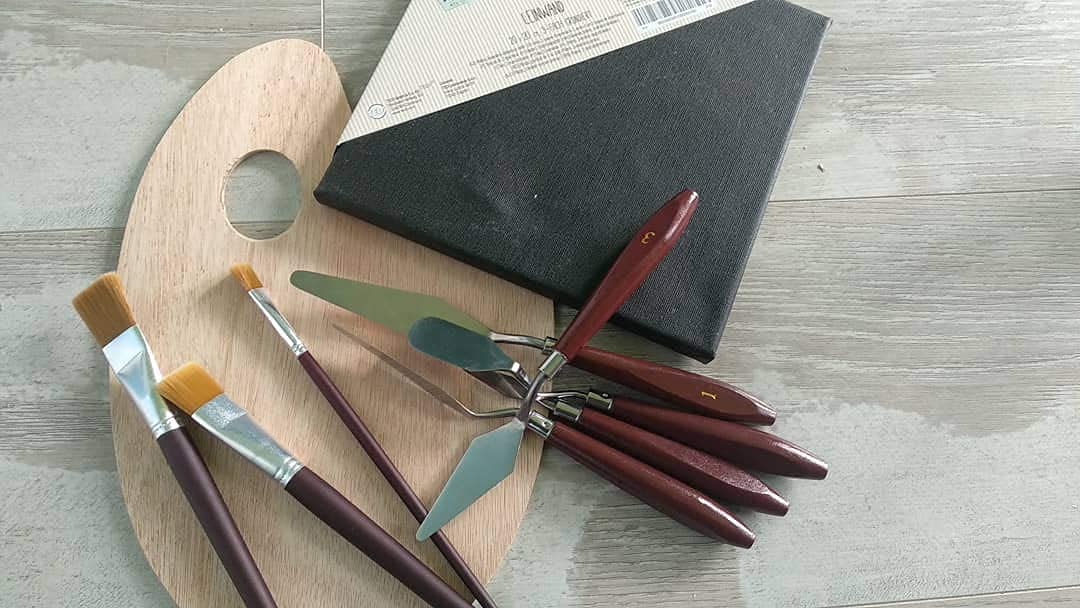 SIQI 10 pièces Ensemble de Couteaux à Palette pour Manche en Bois Acrylique Peinture Ensemble de Couteaux à Palette Outils d'art pour Toile de Peinture à l'huile-14