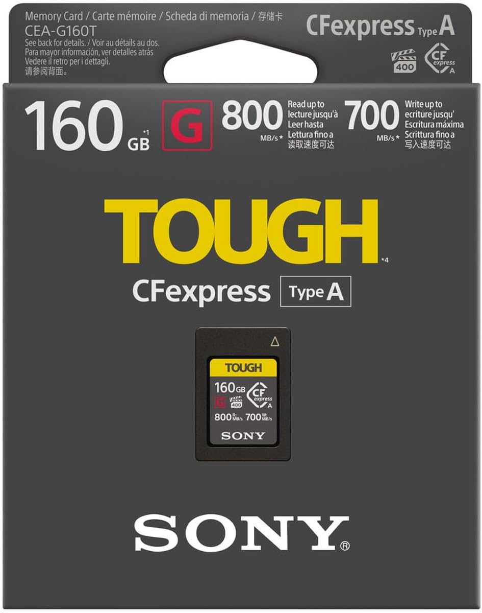 Sony Tough 160GB CFexpress Type-A Memory Card, 2-Pack, Bundle with USB-C CFexpress Type-A and SD UHS-II Card Reader