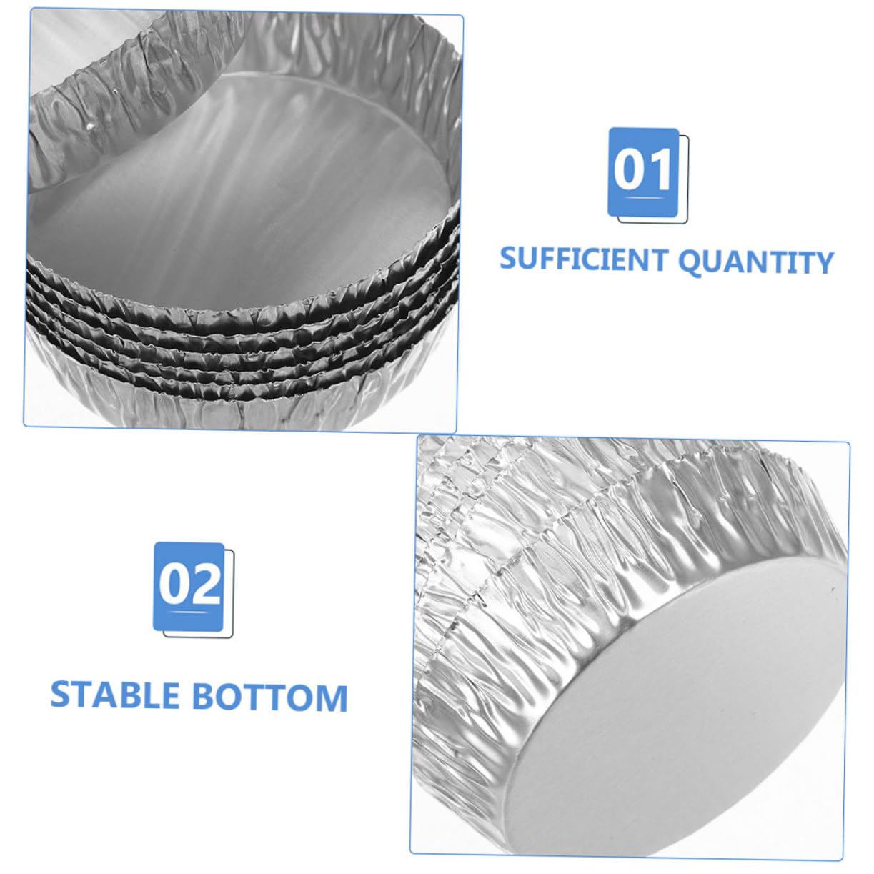 NULYLU Aluminum Small Weighing Boat 100pcs Sturdy Aluminum Foil Dishes Lid for Lab Use