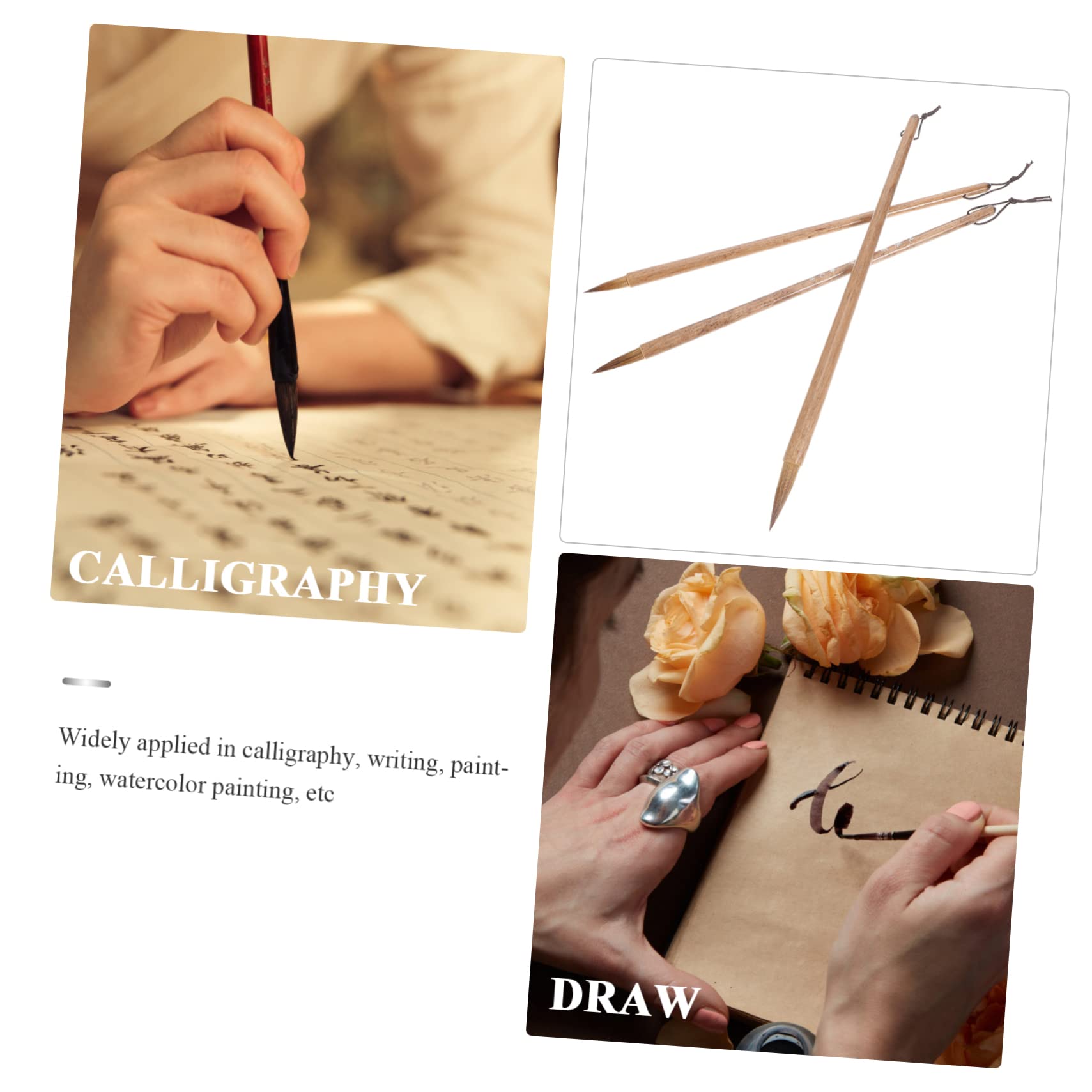 HOMSFOU 5 Set Pennello Calligrafico Completo Per Principianti Accessori Per Scrittura E Per Calligrafia E 3 Pezzi * 5
