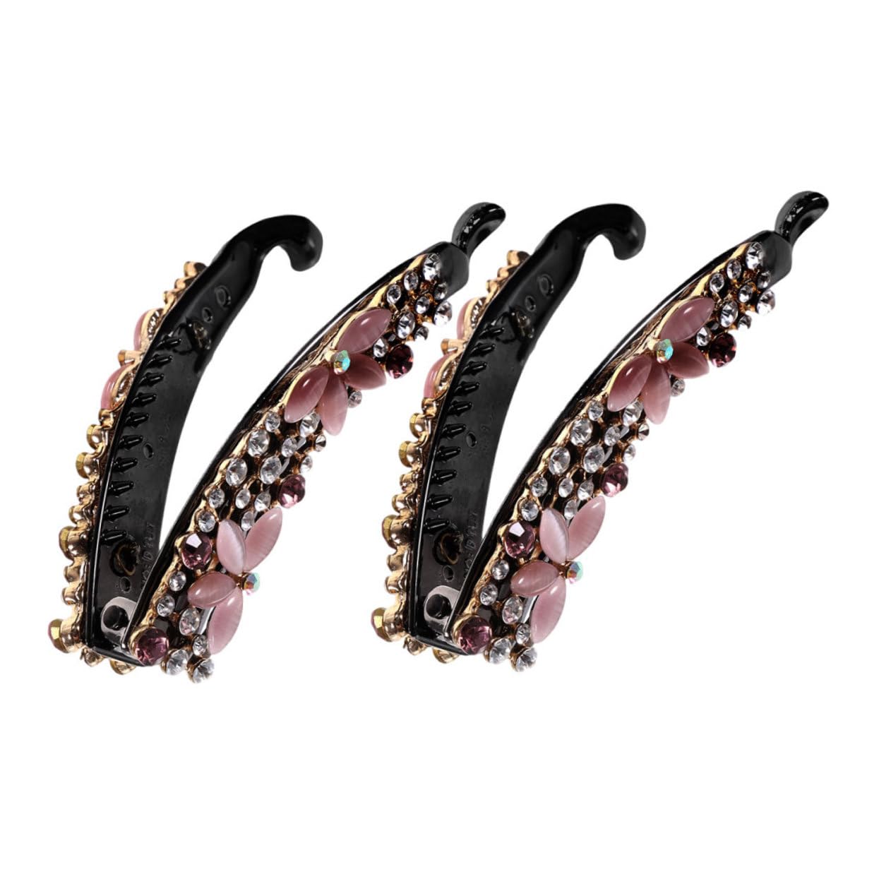 Healeved Sets Elegante Bananen-haarspangen Funkelnde Strasssteine ​​haarschmuck Für Frauen Dicke Pcs