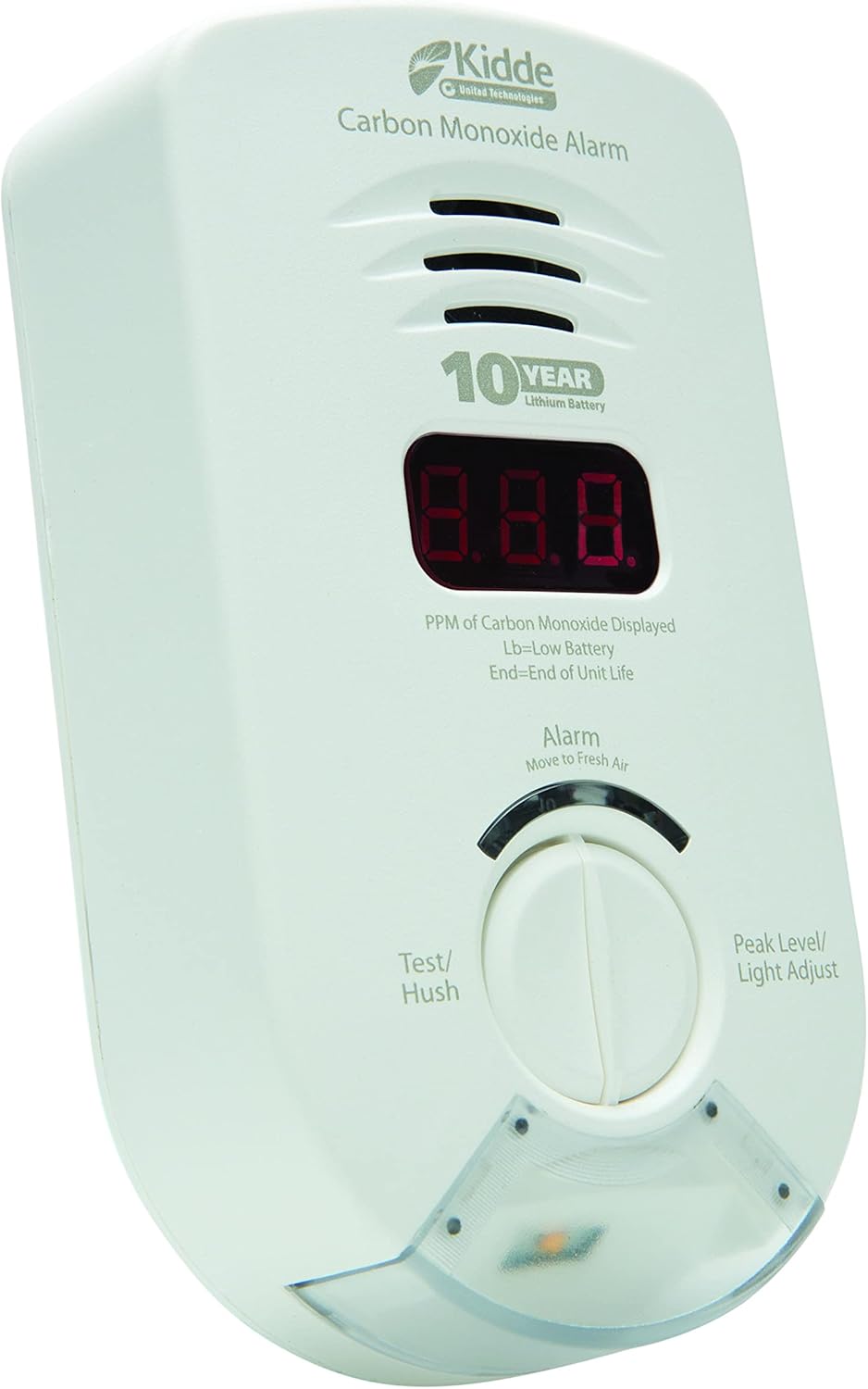 Kidde Carbon Monoxide Detector, AC-Plug-In with Lithium Battery Backup, Digital Display - - 