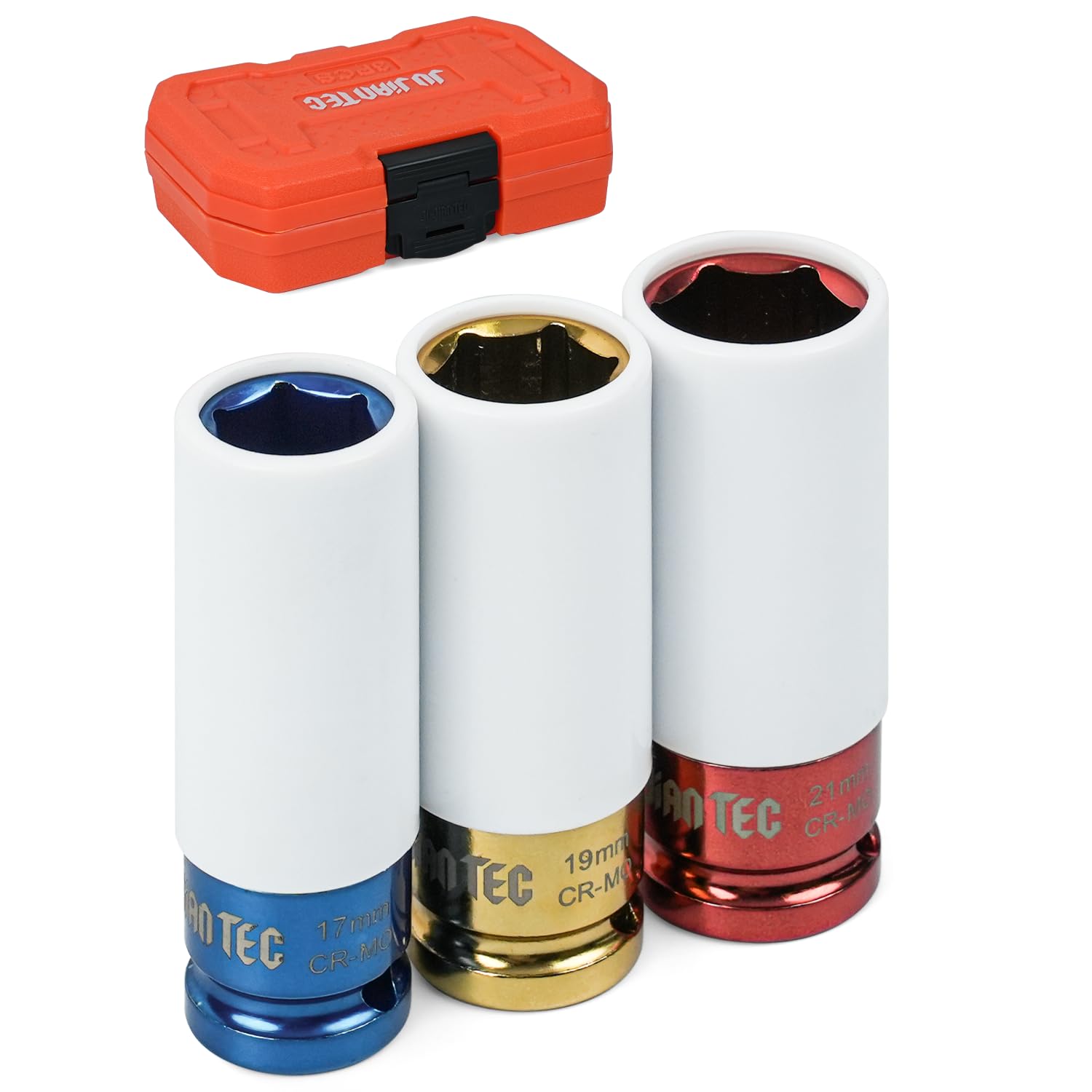 JU JIAN TEC 3-Piece Impact Lug Nut Socket Set, 1/2" Drive, Metric | 17,19,21MM