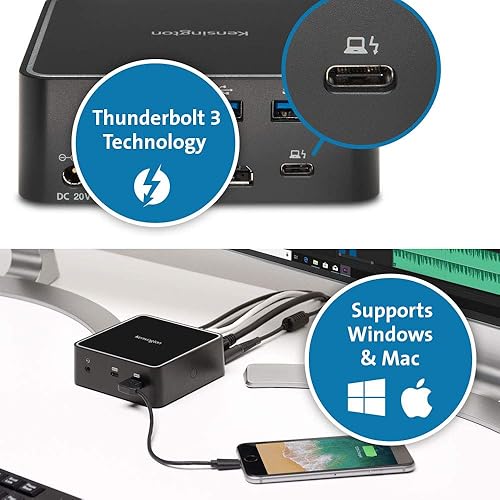 Miniatura 2 de Kensington Estación de acoplamiento Thunderbolt 3 SD2400T - 85W PD - Dual 4K para Windows y Mac - Compatible con TAA (K38390NA)