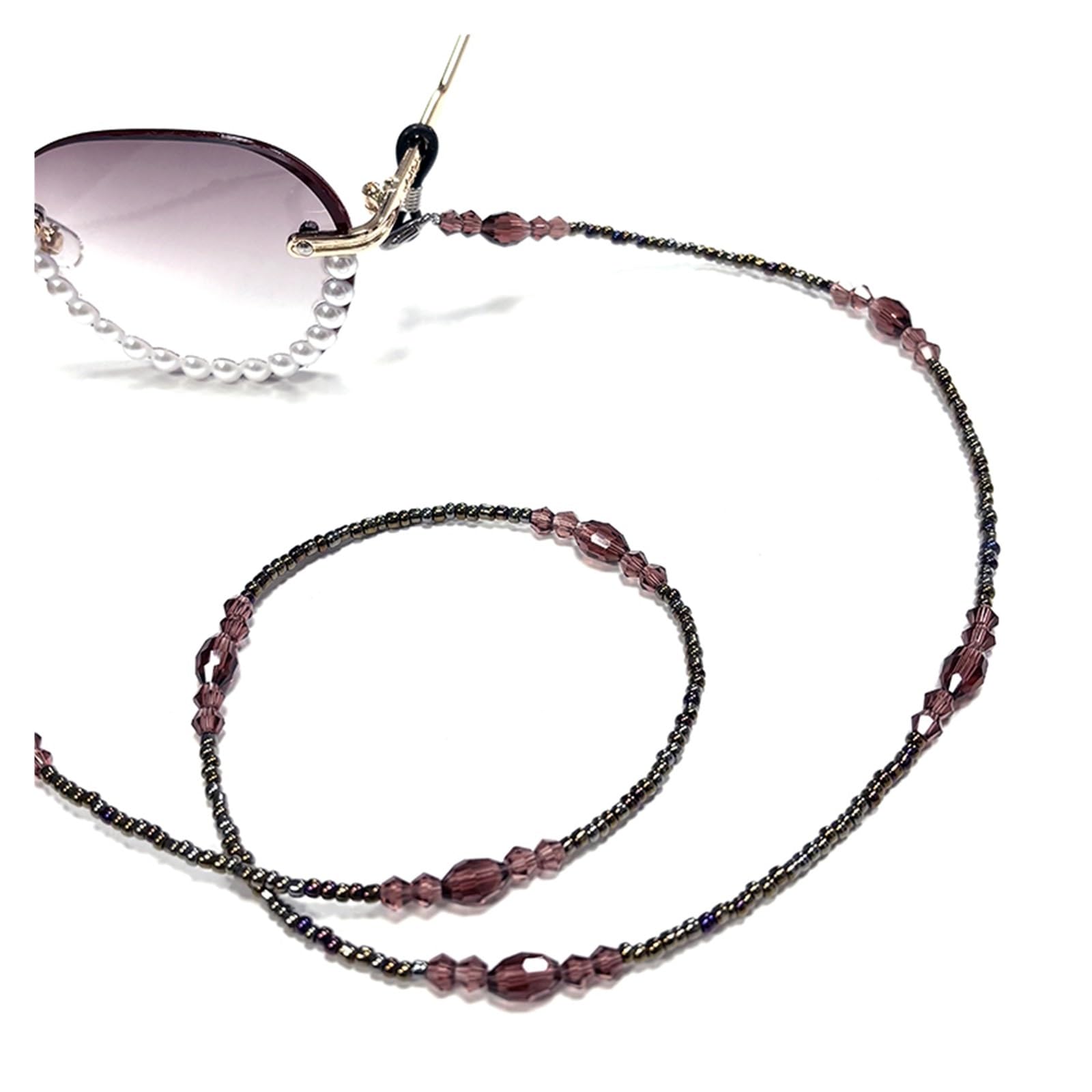 6pcs Retro Crystal Handmade Beads Glasses Chain Für Brillen