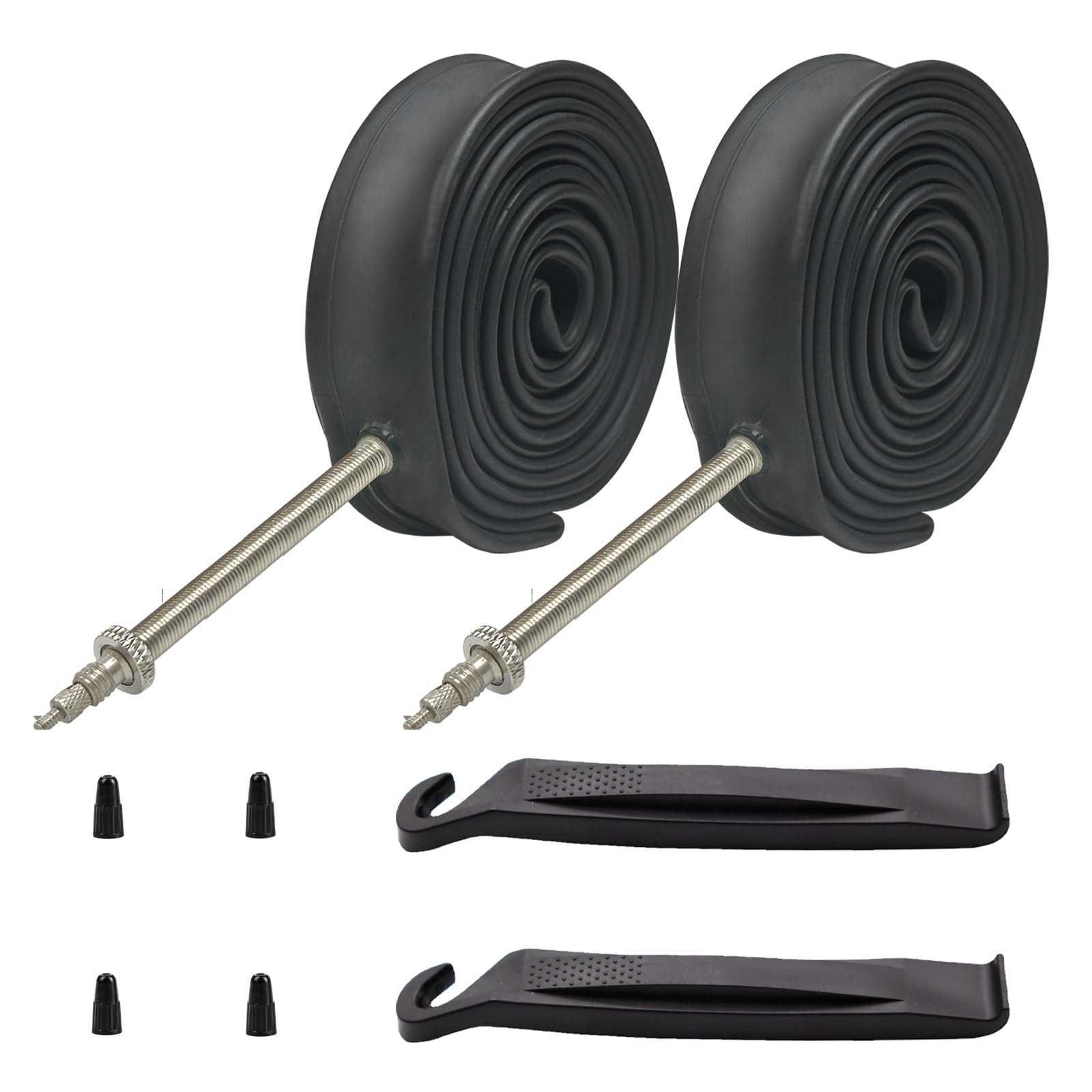 2 PCS Heavy Duty Bike Tubes 4 Packs 700x23 700x25C 48mm 80mm Road Bike Inner Tubes 23-622 25-622 Presta Valve (2 PCS 80mm)