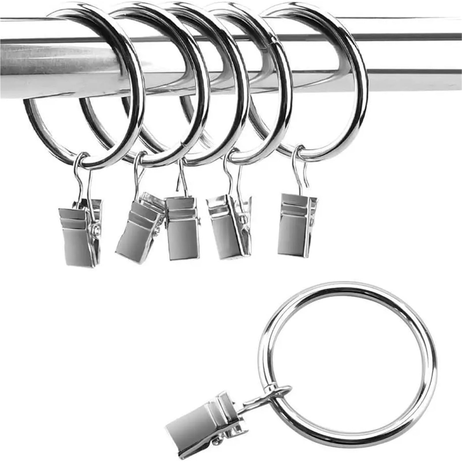 Shower Curtain Rings 10/30pcs Curtain Rings Clips Multifunctional Enduring Hangers Buckles Wire Holder Home Bathroom Clip(Black-32mm,30PCS)