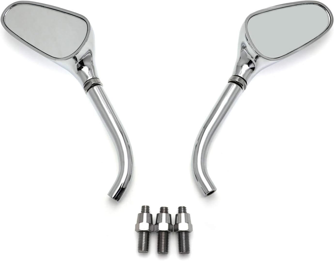 HTTMT XH6007- Universal Mini Small Motorcycle Golf Club Mirrors Fit Compatible with Harley Chrome