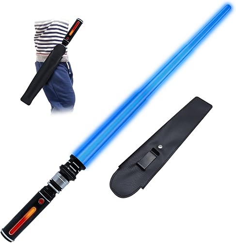 Miniatura 8 de Sable iluminado para niños, espadas de luz roja con sonido FX, juego de espadas de luz expandible para Galaxy War Fighter Warriors, fiestas de