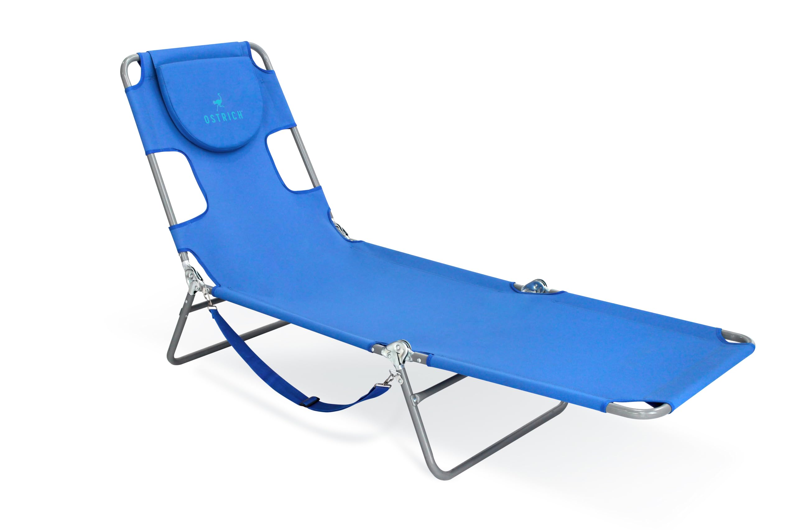 Ostrich The Original Chaise Lounge 72"x22" Portable Reclining Lounger, Blue