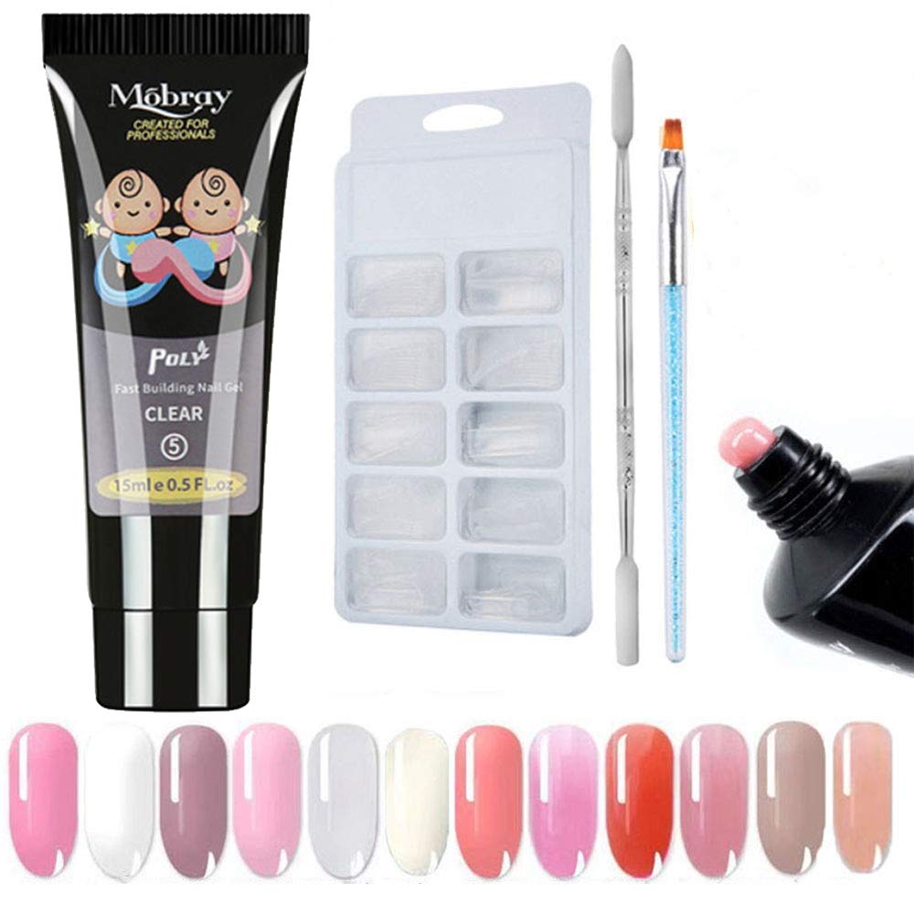 Poly Gel Nail Kit, Quick Nail Extension Starter Kit, Transparent Clip Nail Art Set for Beginner or Technician-image-35