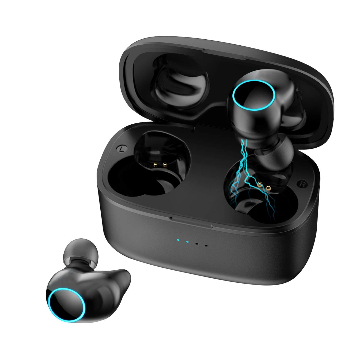 DLOWING T3 Bluetooth 5.0 Wireless Earbuds for Running, Cycling, Gym, Sport - Black