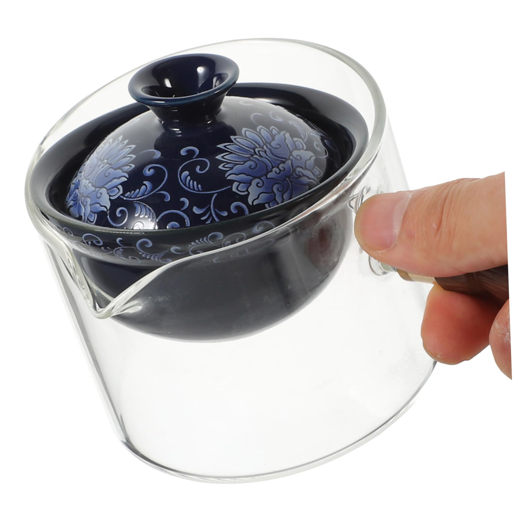 BESTYASH 360° Drehbare Keramik Teekanne mit 330ml, Seitenhenkel
