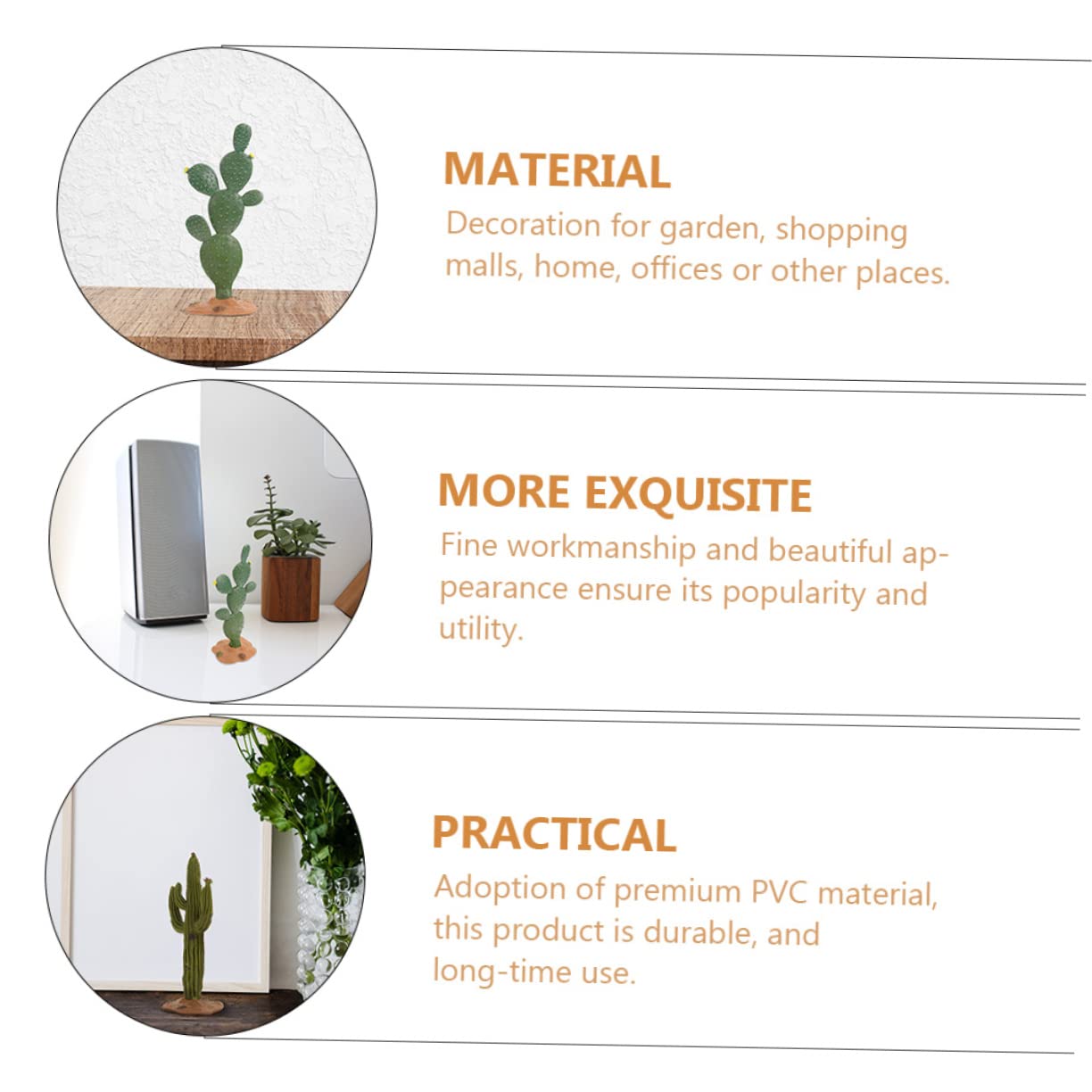 CLISPEED Cactus Artificiel 2 Pièces Décoration De Bureau Et Terrarium Plantes Succulentes Simulées 5.5 Pouces Matériau PVC pour Maison Jardin Et Bureau
