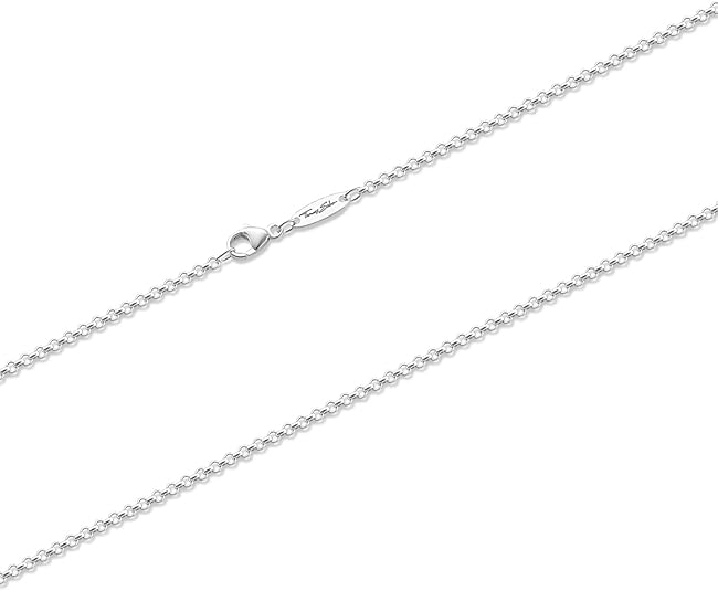 Thomas Sabo Collana con ciondoli unisex Charm Club, catena a maglie rotonde piccole, argento sterling 925, X0001-001-12