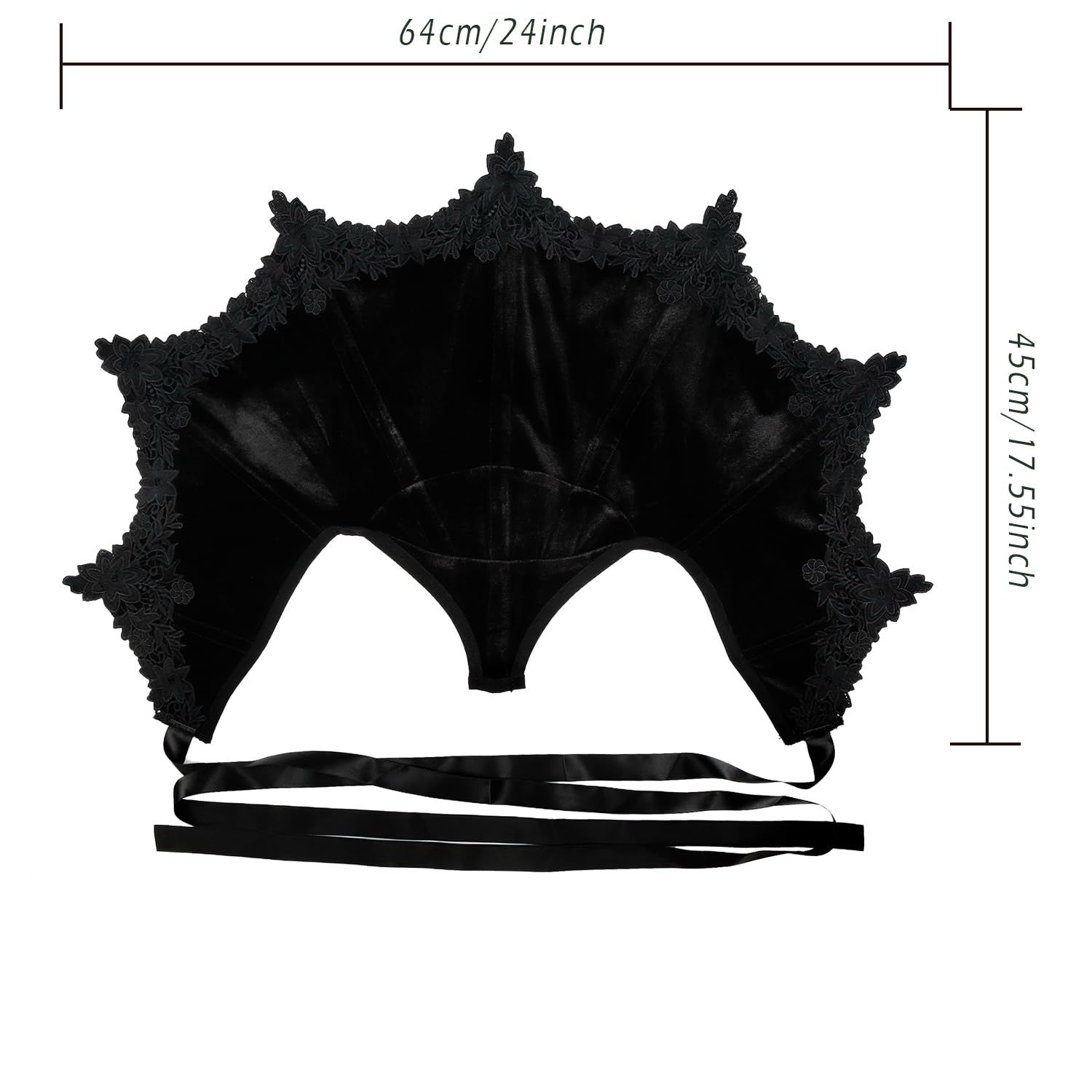 keland Collare Vittoriano Velluto Girocollo Gotico Donne Halloween Vampiro Cosplay (X-Nero)