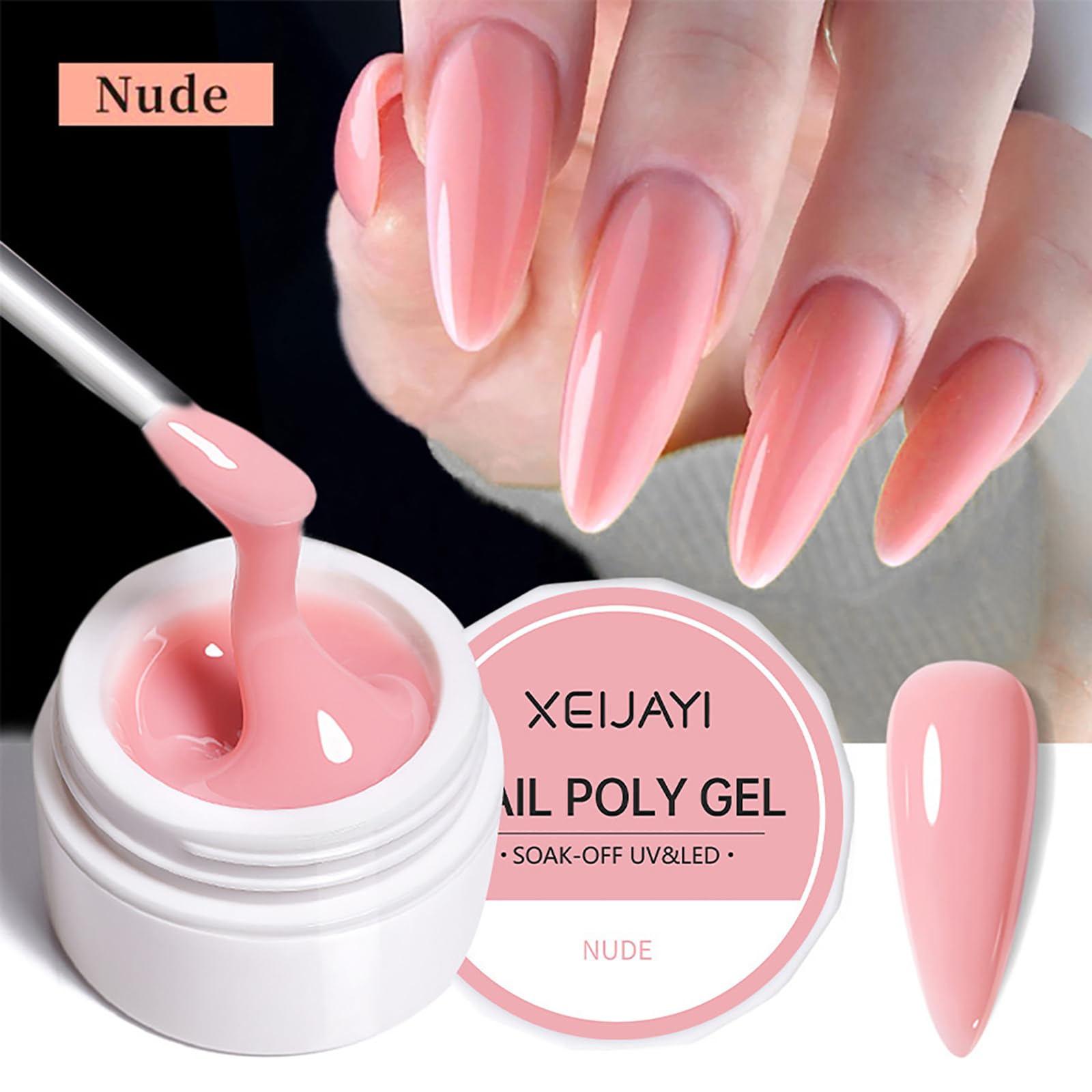 Lot de 6 extensions d'ongles en gel de construction pour ongles en gel