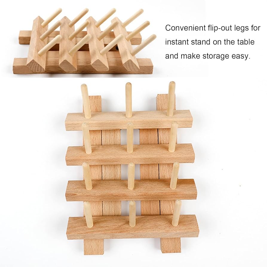 Spools Foldable Wooden Thread Holder Sewing Embroidery Thread Rack