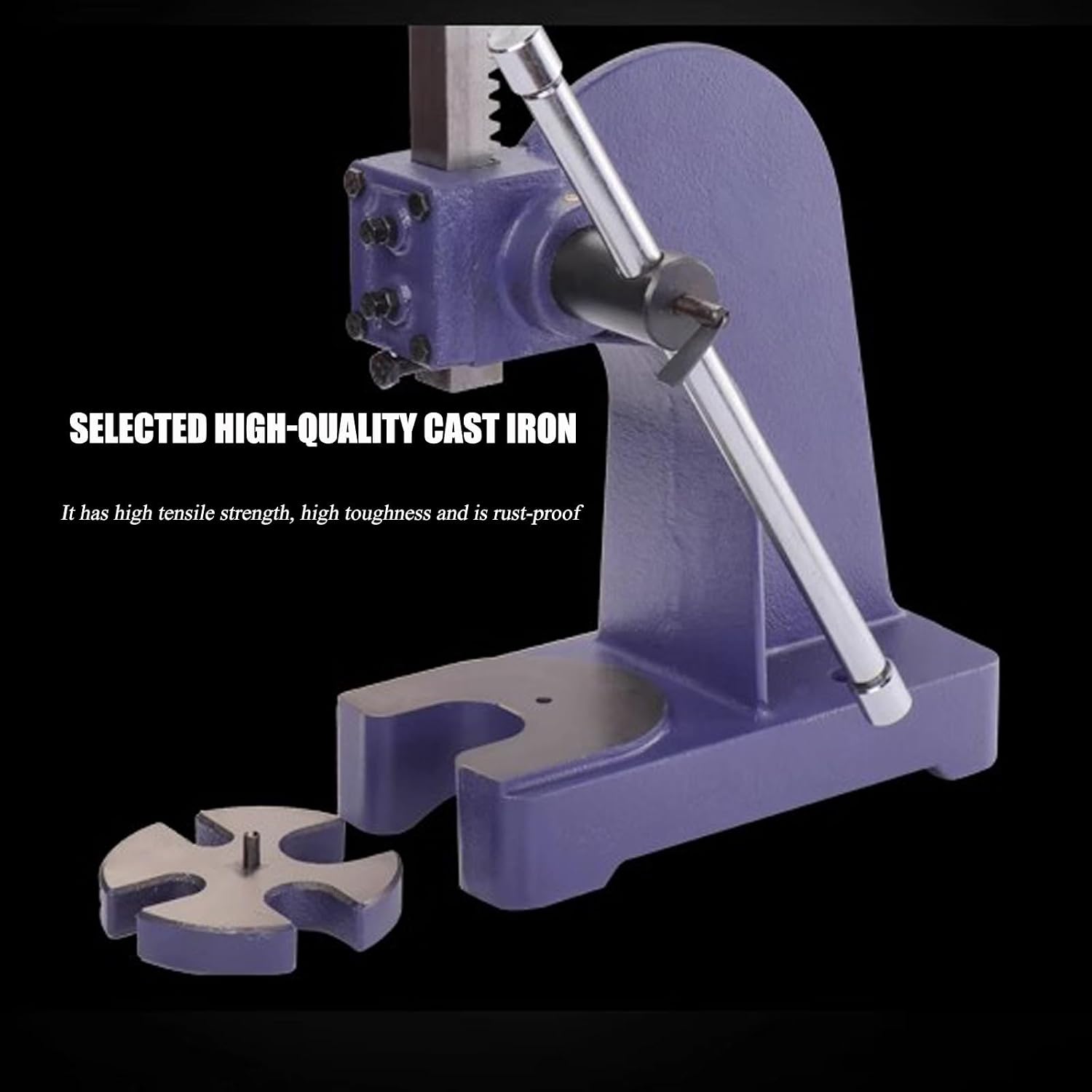 Manual Arbor Press Heavy Duty Cast Iron Arbor Press for Stamping Bending Stretching and Forming Metal Arbor Press Tool Desktop Punch Press Machine(0.5ton 2.9" Max. Working Height)