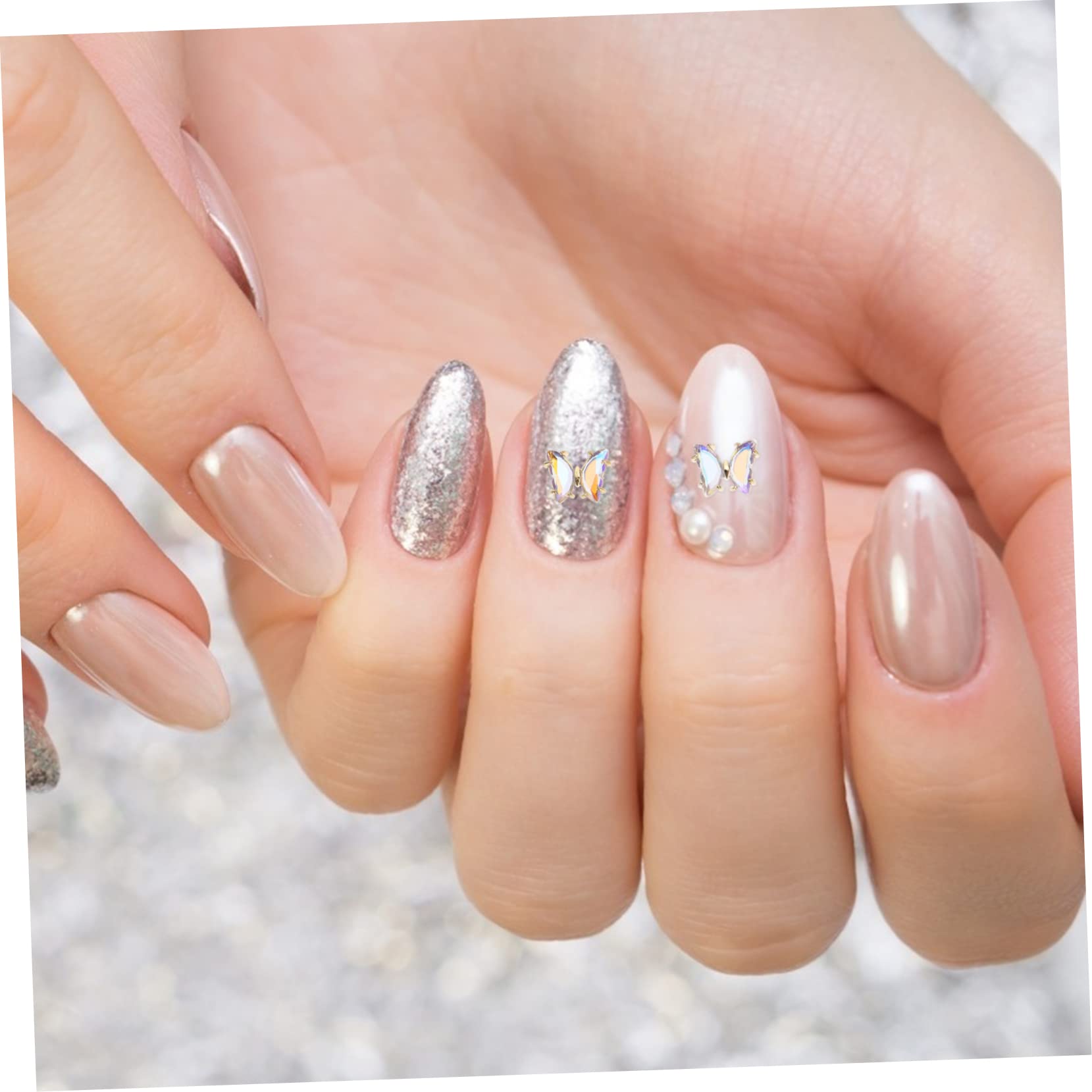 Beavorty 60 Pezzi Farfalla Gioielli Per Unghie Nail Art Charms Decorazioni Per Unghie Per Arte Del Chiodo Chiodo Ciondola I Fascini Nail Art Strass Farfalle Nail Art Fascino Zircone