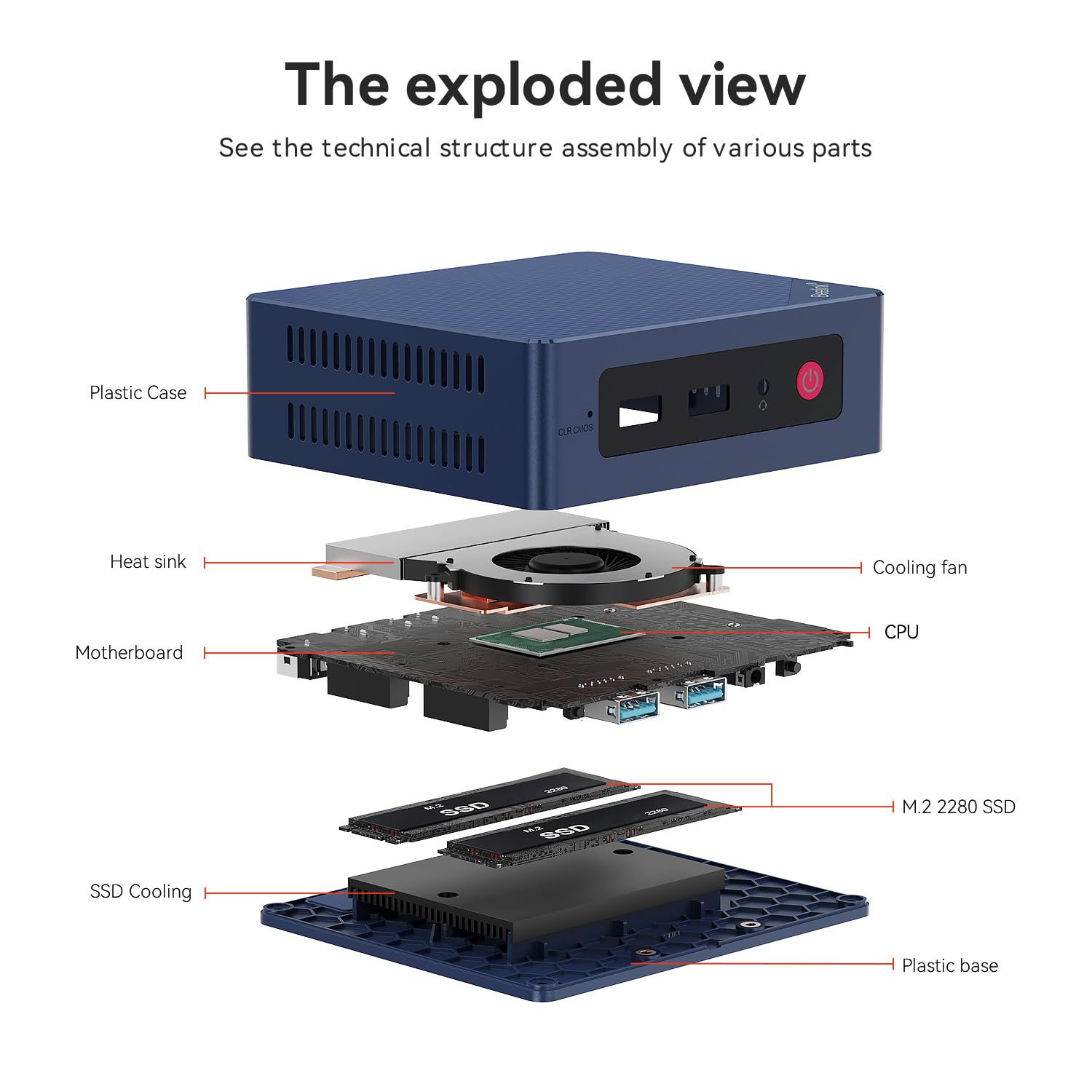 Beelink Mini S12 Pro Mini PC, Intel 12th Gen Alder Lake-N100(bis zu 3.4GHz), 12GB LPDDR5 RAM 500GB SSD, 25W TDP Mini Office Computer Windows 11 Home 4K Dual Display/USB3.2/WiFi 6/BT5.2/RJ45 2.5G