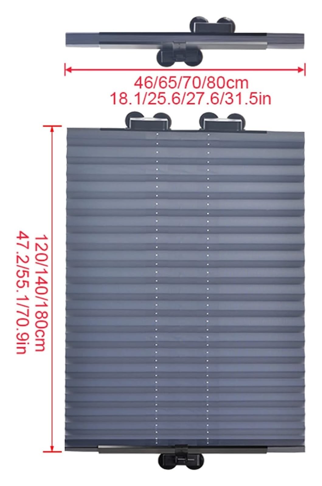 Wysuwana osłona przeciwsłoneczna na balkon, Sunshade Roll Up Blinds, Blackout Roller Shades Without Drilling(60x145cm/23.6 * 57in)